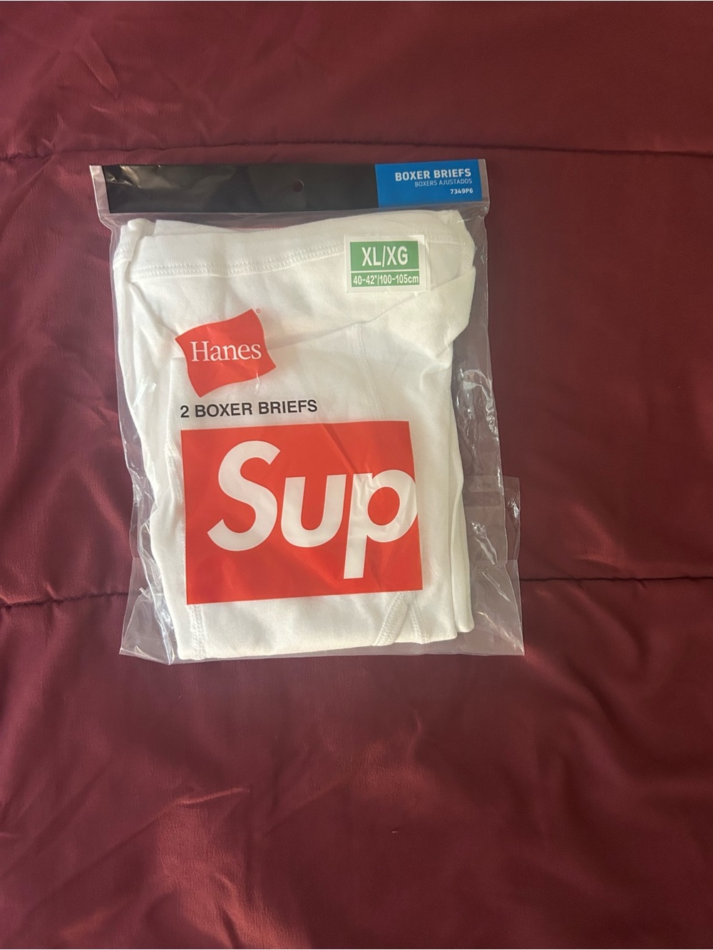 Supreme White Boxer Briefs with Red Logo - Men’s Pack